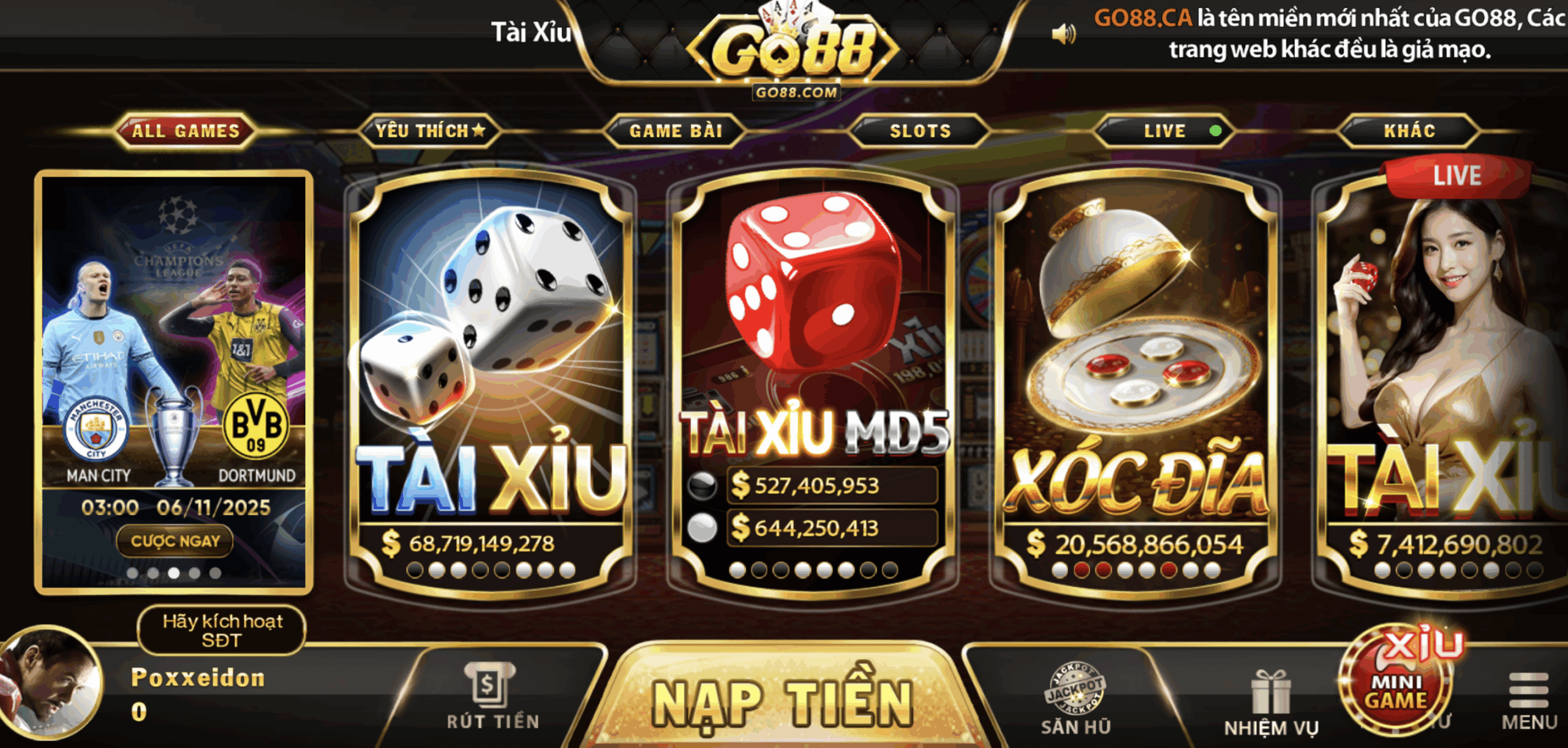 Cổng game bài giải trí trực tuyến go88