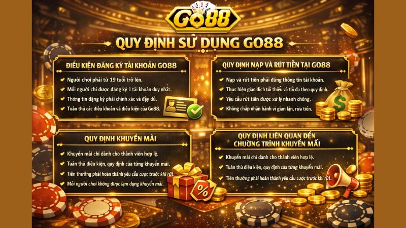 Nội dung chi tiết quy định sử dụng Go88 mới nhất